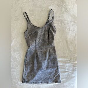 Gray Sleeveless denim Dress petite